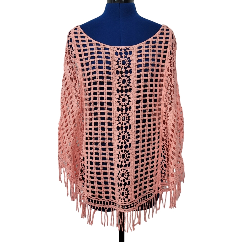 Pullover crochet poncho shrug